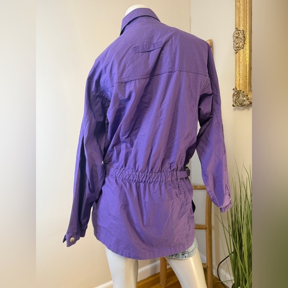 L.L. Bean Women's Chore Barn Coat Jacket Purple Long Rain Active Vintage Medium - Picture 8 of 10